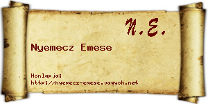 Nyemecz Emese névjegykártya
